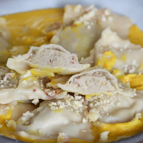 Vegan chestnut ravioli